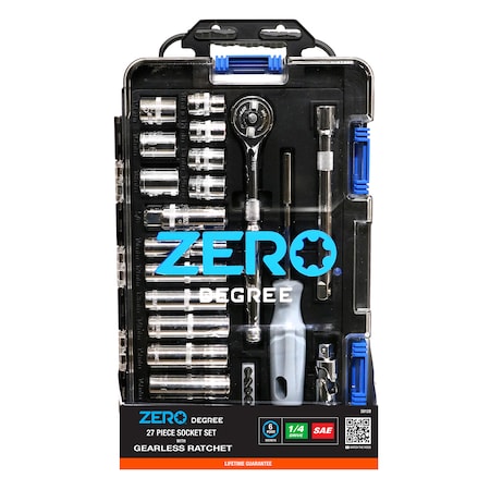 Allied International 27 pc. 1/4in Drive SAE Tool Set with Zero Degree Ratchet 38128